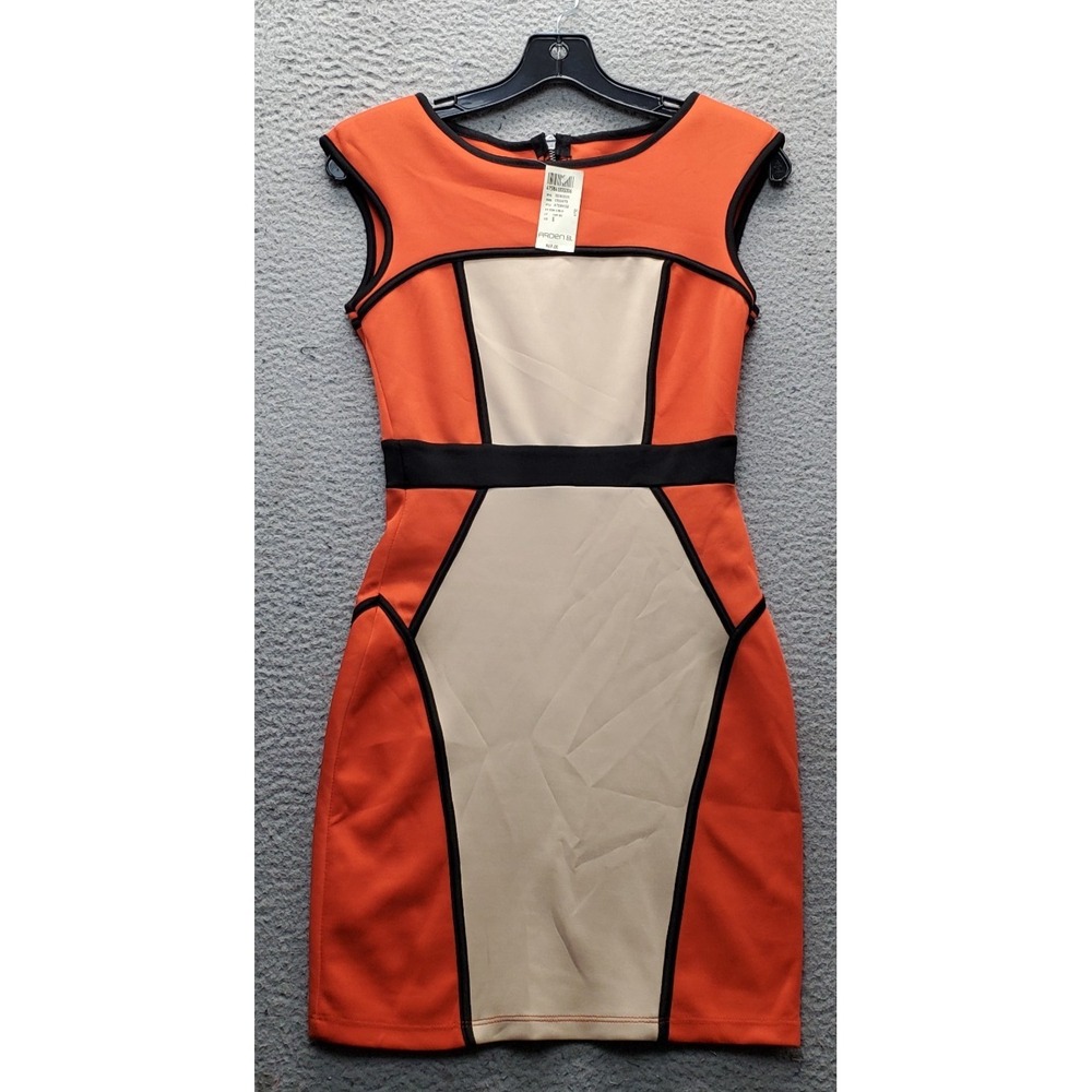 Arden B Bodycon Dress Womens S Multi Scuba Colorblock Empire Waist Back Zip USA